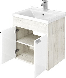 Акватон Мебель для ванной Флай 60 дуб крафт/белый – фотография-7